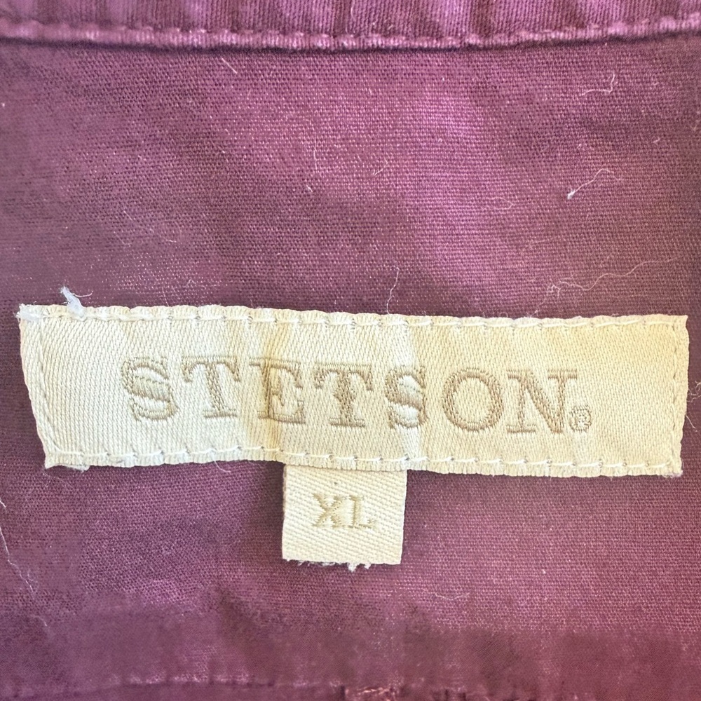 STETSON ladies western long sleeve blouse XL excellent condition burgundy - Picture 4 of 16